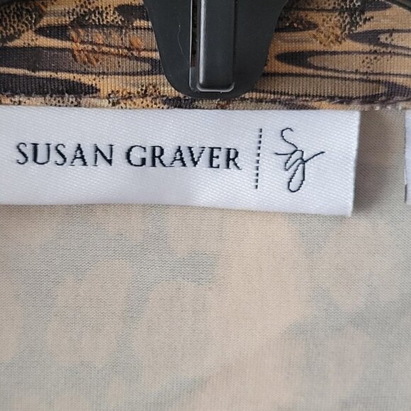 Susan Graver QVC Top Zip up blazer snakeskin XS metallic liquid Knit shimmer EUC - Picture 10 of 13